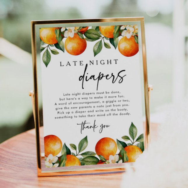 Little Cutie Late Night Diapers Baby Shower Game Poster (Creator Uploaded)