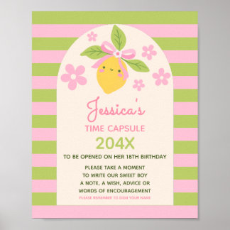 Little Cutie Lemon 1st Birthday Time Capsule Sign