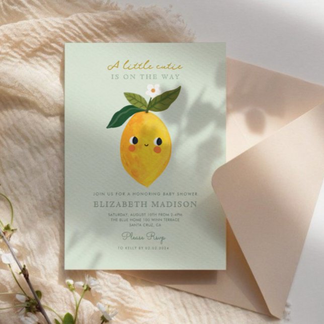 Little Cutie Lemon Citrus  Baby Shower Invitation (Creator Uploaded)