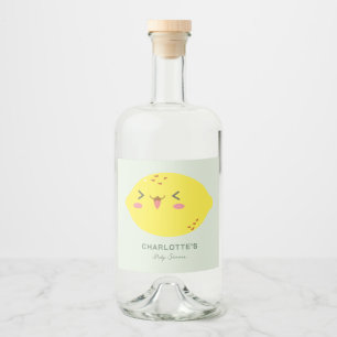 Little Cutie Lemon Citrus Baby Shower Liquor Bottle Label