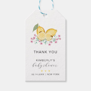 Little Cutie Lemon Citrus Baby Shower Thank You Gift Tags