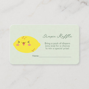 Little Cutie Lemon Citrus Diaper Raffle Enclosure Card