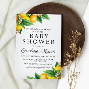 Little Cutie Lemon Citrus Summer Baby Shower Invitation