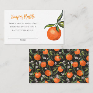 Little Cutie Mandarin Baby Shower Diaper Raffle Enclosure Card