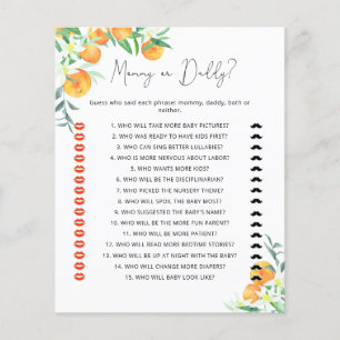 Little cutie mummy or daddy baby shower game