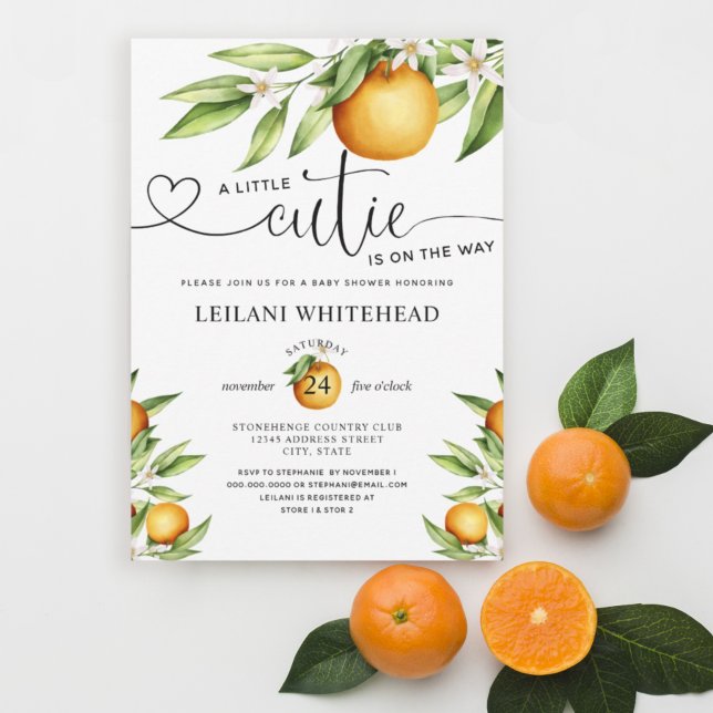 Little Cutie on the way Baby Shower Invitation (Creator Uploaded)