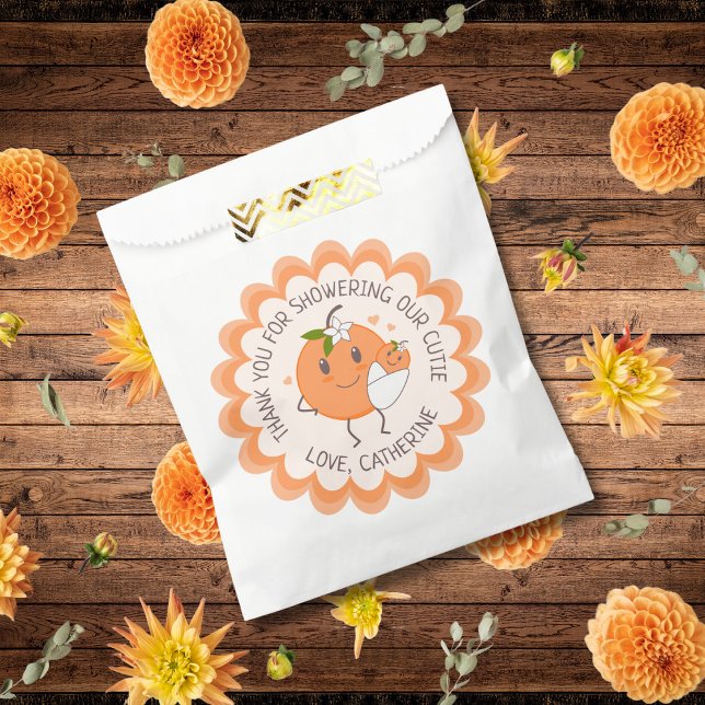Little Cutie On the way | Cute Orange Baby Shower  Favour Bag (Creator Uploaded)