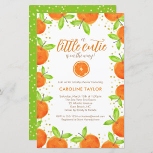 Little Cutie on Way Orange Clementine Baby Shower