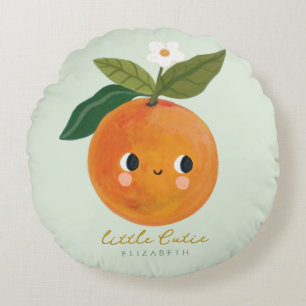 Little Cutie Orange Baby Round Cushion