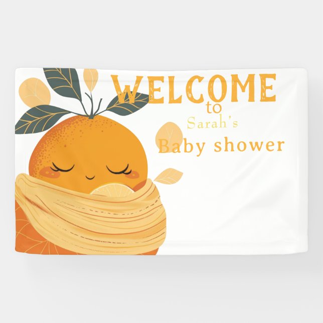 Little cutie orange   Baby shower  Banner (Horizontal)