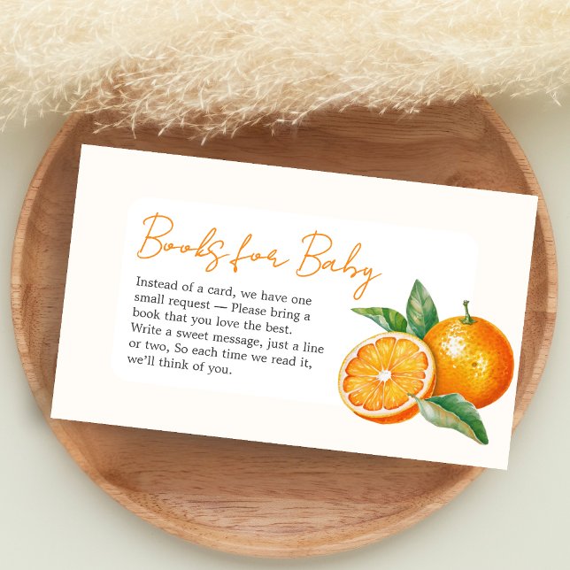 Little Cutie Orange Baby Shower Books for Baby Enclosure Card (Little Cutie Baby Shower Books for Baby)