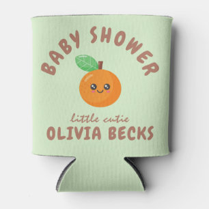 Little Cutie Orange Baby Shower  Can Cooler