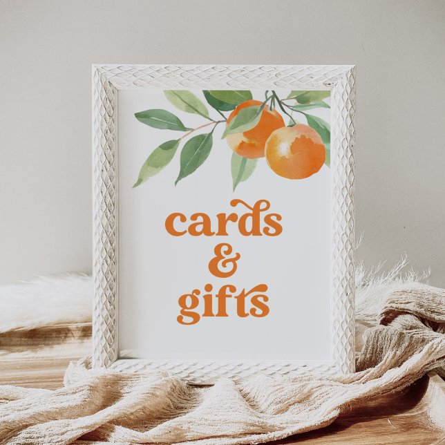 Little Cutie Orange Baby Shower Cards and Gifts Poster (Creator Uploaded)