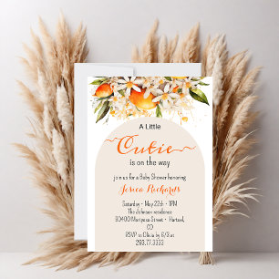 Little Cutie Orange Baby Shower Citrus Tangerines Invitation