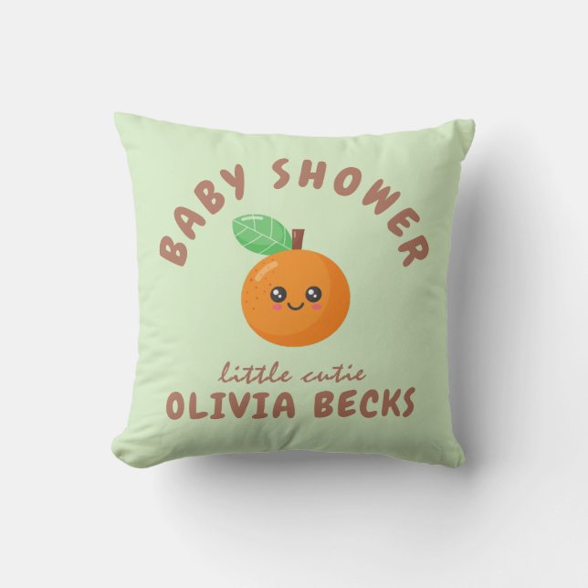 Little Cutie Orange Baby Shower  Cushion (Front)