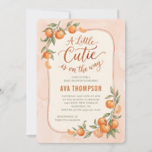 Little Cutie Orange Baby Shower Invitation