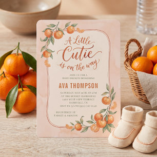 Little Cutie Orange Baby Shower Invitation