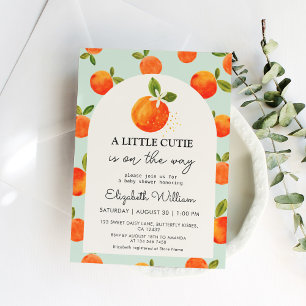 Little Cutie Orange Baby Shower  Invitation