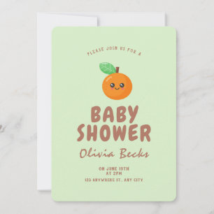 Little Cutie Orange Baby Shower Invitation