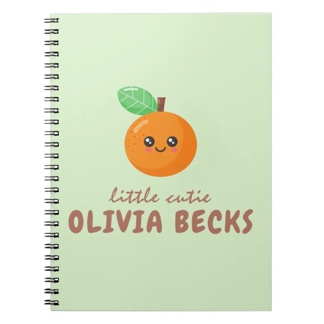 Little Cutie Orange Baby Shower  Notebook (Front)
