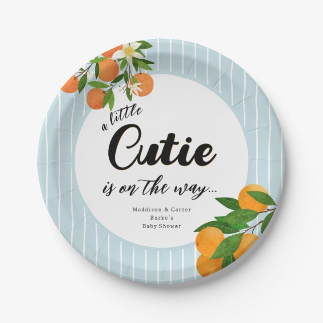 Little Cutie Orange Baby Shower - Organic Market Paper Plate (Front)