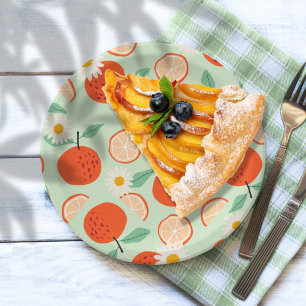 Little Cutie Orange Baby Shower Paper Plate