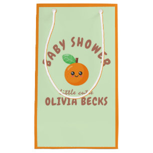 Little Cutie Orange Baby Shower  Small Gift Bag
