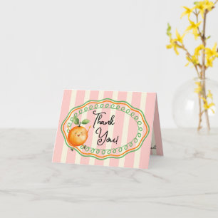 Little Cutie Orange Baby Shower Thank you Card