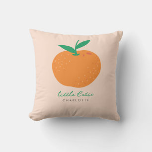 Little Cutie Orange Baby Throw Pillow