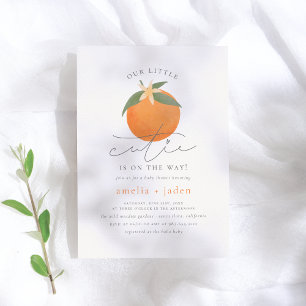 Little Cutie   Orange Blossom Spring Baby Shower Invitation