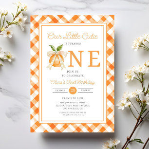 Little Cutie Orange Citrus 1st Birthday Invitation