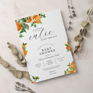Little Cutie Orange Citrus 1st Birthday Invitation