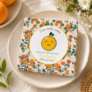 Little Cutie Orange Citrus 1st Birthday Napkin