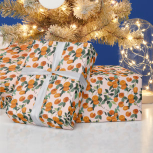  Little Cutie Orange Citrus 1st Birthday  Wrapping Paper