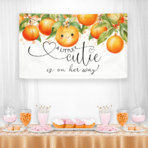 Little Cutie Orange Citrus Baby Shower Banner