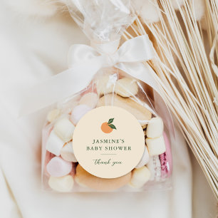 Little Cutie Orange Citrus Baby Shower Classic Round Sticker