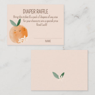 Little Cutie Orange Citrus Baby Shower Diaper Enclosure Card
