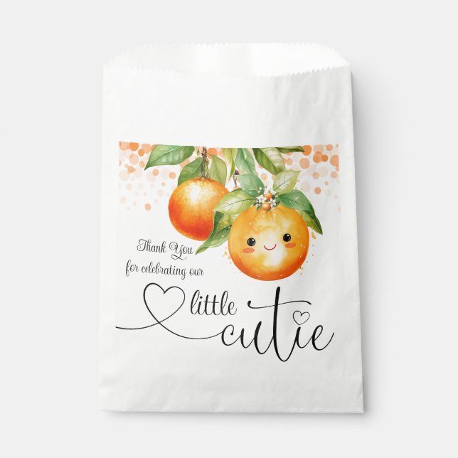 Little Cutie Orange Citrus Baby Shower Favour Bag (Front)