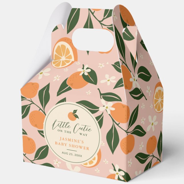 Little Cutie Orange Citrus Baby Shower Favour Box (Front)