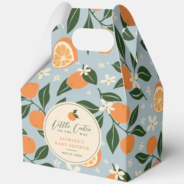 Little Cutie Orange Citrus Baby Shower Favour Box (Front)