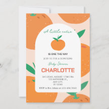 Little Cutie Orange Citrus Baby Shower Invitation
