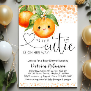 Little Cutie Orange Citrus Baby Shower Invitation
