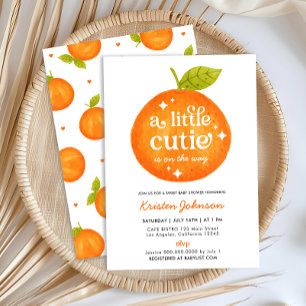 Little Cutie Orange Citrus Baby Shower Invitation