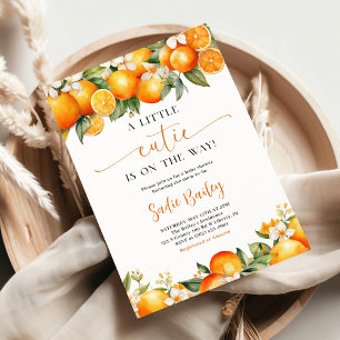 Little Cutie Orange Citrus Baby Shower Invitation