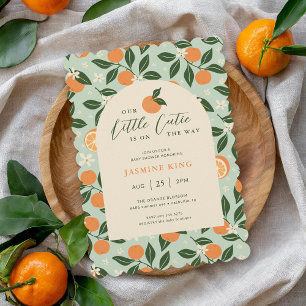 Little Cutie Orange Citrus Baby Shower Invitation