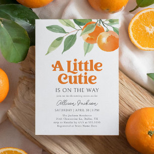 Little Cutie Orange Citrus Baby Shower Invitation
