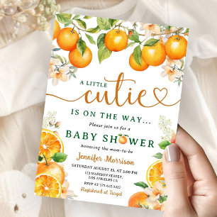 Little Cutie Orange Citrus Baby Shower   Invitation