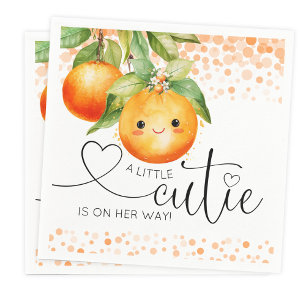 Little Cutie Orange Citrus Baby Shower Napkin