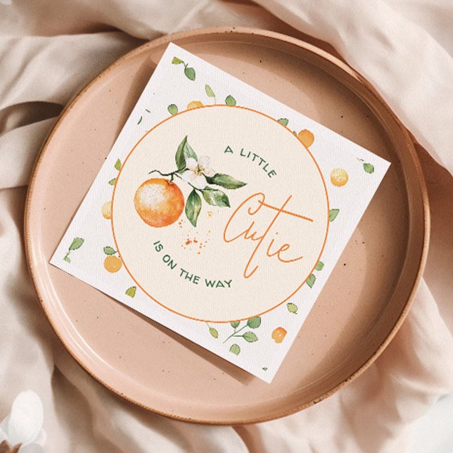  Little Cutie Orange Citrus Baby Shower Napkin (Creator Uploaded)