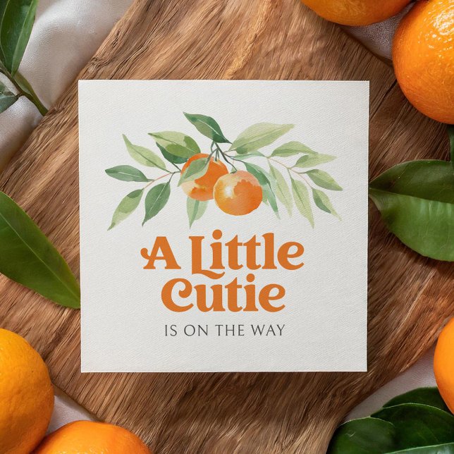 Little Cutie Orange Citrus Baby Shower Napkin (Creator Uploaded)